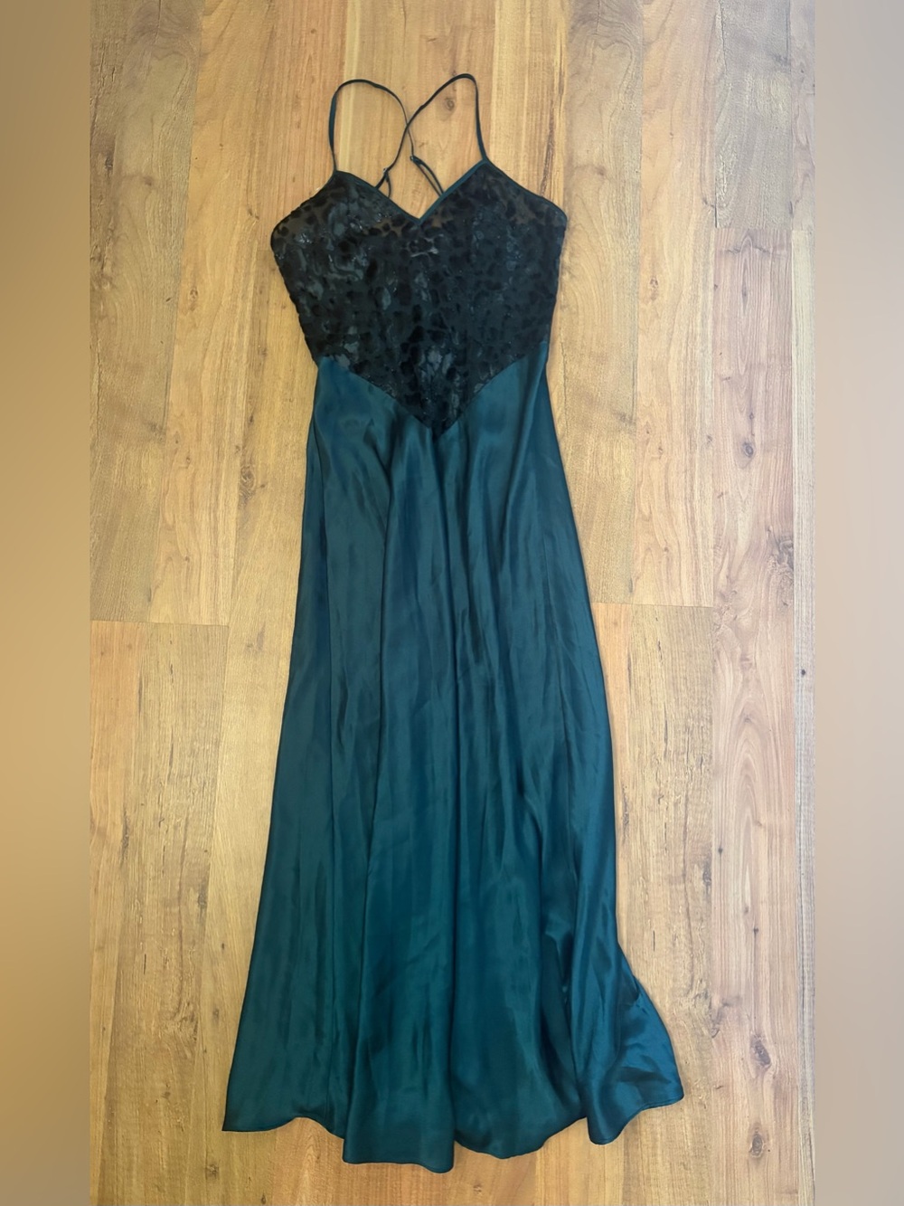 🖤Emerald Green & Black Slip Maxi Dress🖤